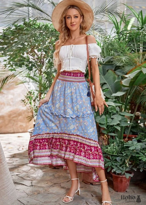 Faldas bohemias en rosa Aurelia para mujer
